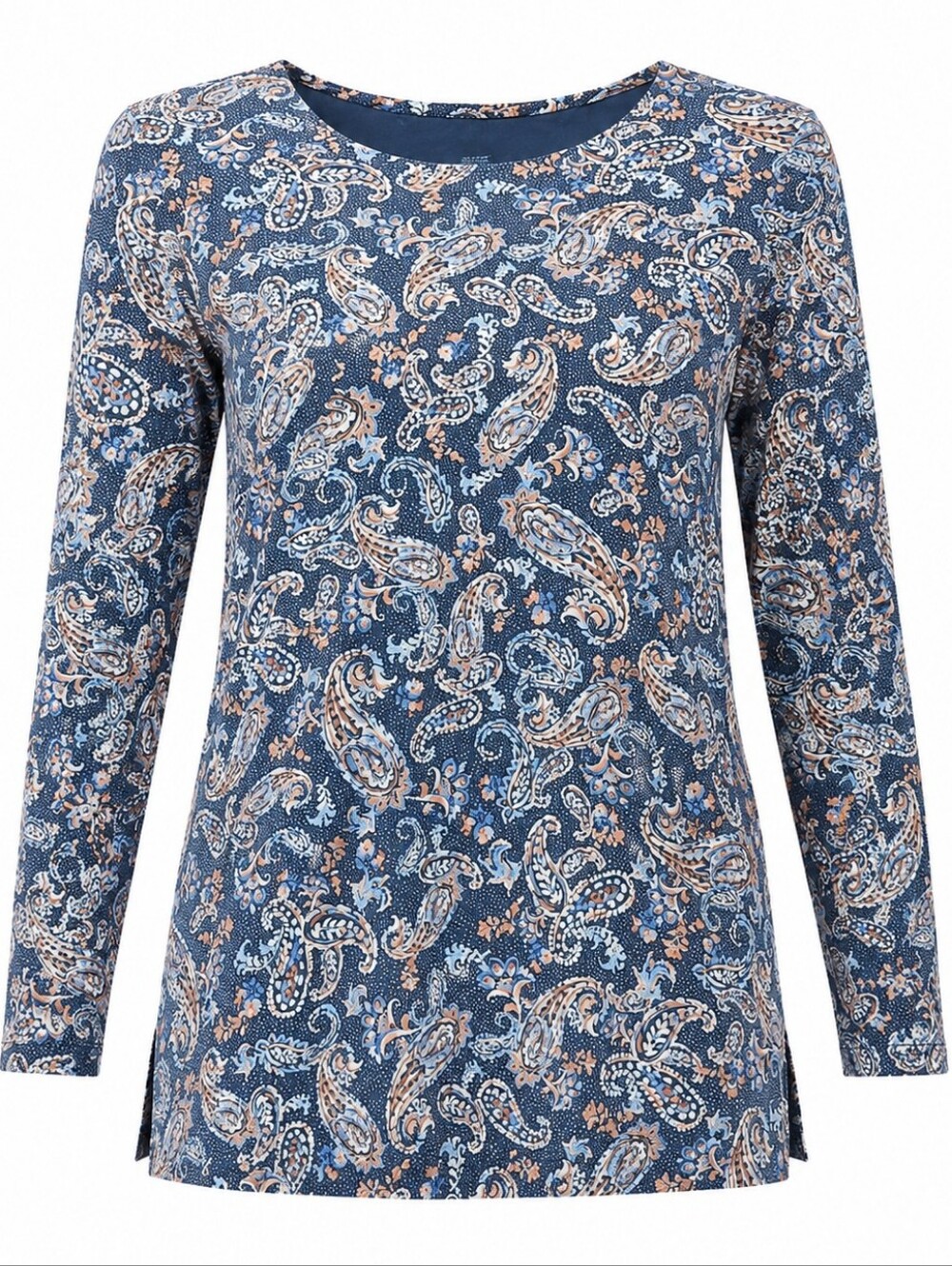 J. JILL | Simply Supima Scoop Paisley Floral Tunic Boxy Pima Cotton | XL Tall